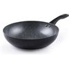 Progress BW12915EU7 Marble Ceramic Wok - Ø 28 cm, Antiaderente rivestimento in ceramica, adatto per tutti i fornelli da cucina, leggero alluminio, Manico Ergonomico, Tradizionale Fondo Piatto