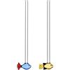 Ichendorf Milano Set di 2 Cannucce Pesci Blu e Ambra più Spazzola | Collezione Marine Garden | H 20 cm | Vetro Borosilicato | Fatto a Mano