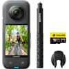 Insta360 X3 Kit Vlog - Action Cam 360 impermeabile con sensore da 1/2", foto 360 da 72MP, video 360 5.7K, stabilizzazione, touch screen 2,29", vibrazione, editing IA, live streaming, webcam