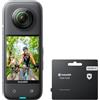 Insta360 X3 con Certificato di Garanzia Care - Action cam 360 Impermeabile con sensori 1/2" da 48 MP, video Active HDR 360 da 5.7K, foto 360 da 72 MP, obiettivo singolo 4K, modalità Selfie 60 fps