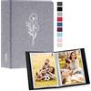 Lanpn Album Fotografico 10x15 100 con Tasche 2 Confezioni, Piccolo Mini Biancheria Album Foto Portafoto Verticale Tascabile Tasca Grigio