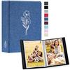 Lanpn Album Fotografico 10x15 50 con Tasche 2 Confezioni, Piccolo Mini Biancheria Album Foto Portafoto Verticale Tascabile Tasca Blu