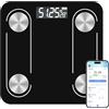 AOOWU LOPHE Bilancia Pesapersone Digitale, Bilancia Impedenziometrica Bilancia Smart con Bluetooth Display a LED Retroilluminato, Intelligente Bluetooth Bilancia 26 * 26cm, USB Ricaricabile