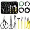 MOSFiATA Set di 13 Attrezzi Bonsai, Set di Attrezzi da Giardinaggio che Include Forbici Potatura, Forbici Bonsai, Mini Rastrello, Pala a Punta Tonda, Filo Bonsai