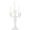 Fulenyi Candelabro in Vetro a 3 Bracci, portacandele in Vetro Trasparente con 3, Decorazione per Feste a Tema, centrotavola, Sala da Pranzo, centrotavola per candelabri
