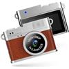 MUMQAQ Mini fotocamera portachiavi, 1080p, piccola fotocamera retrò nostalgia, piccole fotocamere portatili, micro videocamera portatile per foto, video, viaggi e studi (marrone)