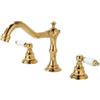 ZYCDP Rubinetto Bagno Lavabo Ottone 3 Fori Miscelatore Lavabo Oro, Rubinetto Bagno Lavabo 2 Manopole Miscelatore Lavabo acqua Calda e Fredda