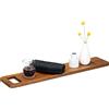 Navaris Vassoio Vasca da Bagno Legno Noce 74,9x15cm - Supporto Leggio Tablet con Vano Poggia Bicchiere Calice - Mensola Portaoggetti Bathtub Tray