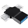 WASRUYI Adattatore per Lightning USB C Micro USB a USB(3 in 1)tipo c OTG 3.0 cavo chiavetta per Apple IPhone 16 15 fotocamera per iPad tastiera mouse trasferire dati adattatori compatibile per Samsung WASRUYI