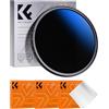 K&F CONCEPT Nano-Klear 52mm ND2-2000 (1-11 stop) Filtro Variabile, Filtro a Densità Neutra in Vetro Ottico Nano-Rivestimento a 18 Strati con 3 Panni per Pulizia