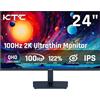 KTC Monitor 24 Pollici, QHD 2K 100Hz IPS Monitor, 1300:1 Contrasto, Schermo anti luce blu, 122% sRGB, supporto Adaptive Sync, HDMI/DP/Earphone per gioco e lavoro d'ufficio H24T27
