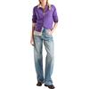 United Colors of Benetton Maglia Coreana M/L 103ME500L Maglione Cardigan, Viola, L Donna