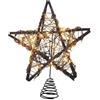 VoltShine Stella LED - Stella decorativa in rattan, dimensioni 30 x 25 cm, funziona a batterie, ideale per ambienti interni ed esterni