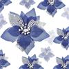 Boao 24 fiori di stella di Natale artificiali glitterati, fiori di Natale, matrimoni, albero di Natale, Capodanno (blu navy)