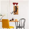 Wallity Elegante accessorio decorativo da parete in legno, 50 x 80 cm, 100% vero legno (spessore 3 cm) e metallo, design unico noce e nero, perfetto per la decorazione della casa