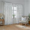 furn. Coppia di tende a pieghe Wylder Meadow - Tende foderate in 100% cotone con motivo floreale country (Bianco/Fiordaliso - 168x137cm)