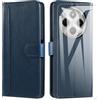 SMYTU Custodia per Xiaomi Redmi 14C / Redmi A4 4G + Vetro Temperato,Cover a Libro Xiaomi Redmi 14C / A4 4G,Custodia Flip in Pelle Magnetica Portafoglio - Blu