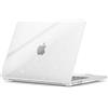 ZYB Custodia per MacBook Air 13,6 Pollici M4 M3 M2 2025 2024 2022 (A3240 / A3113 / A2681), Ultra Sottile Cover Protettiva Plastica Rigida, Glitter trasparente