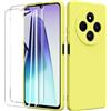 binandteam Cover per Xiaomi Redmi 14C 4G / Redmi A4 5G (6.88") con 2 Pezzi Vetro Temperato Custodia, Gomma Gel di Silicone tpu Liquida Antiurto Antigraffio Case - Giallo