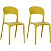 Totò Piccinni Sedia Omega in Polipropilene Moderne Design Impilabile,(L) 43x(P) 50x(A) 84 cm (2, New Giallo Senape)