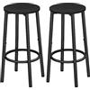 HOOBRO Set di 2 Sgabelli da Bar, Taburete de Encimera de Cocina con Reposapiés, Sgabelli da Bar de Estilo Industrial, Adecuado para Cocina, Restaurante, Bar y Sala de Fiestas, Nero EBK03BY01N1