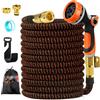 Gaeymy Tubo Acqua Giardino 15 Metri, Tubo Estensibile da Giardino con 10 Funzioni Pistola, Gomma Canna Dell'acqua per Innaffiare, Flessibile Pompa Allungabile Raccordo in Ottone da 1/2" 3/4" Attacco
