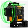 KAIWEETS Livella Laser Autolivellante Verde 3x360°, livella laser Professionale 360, Carica USB, Modalità Autolivellante e Pulsata (Con 1 Batterie Ricaricabili)