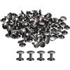 QUARKZMAN 100 Set di Rivetti in Pelle, Rivetti a Doppia Testa 10x10mm in Metallo per Riparazione Fai da Te di Artigianato Pelle Borse Cinture Scarpe, Nero Opaco