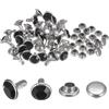 QUARKZMAN 100pz Rivetti in Cristallo da 8mm, Rivetti Strass Rapid Stud per Abbigliamento, Lavorazione Pelle, Arti Tessili, Decorazione Artigianato in Pelle Fai da Te, Nero