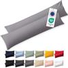 Blumtal Federe Cuscini Letto Matrimoniale Cotone - Federe Cuscini 40x145-100% Cotone, Set di 2 Federe in Jersey con Cerniera, Federa certificate Oeko-Tex, Federe Cuscino Letto - Grigio