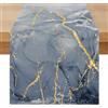 Miuyunya Runner da Tavolo Lavabile Primavera 40 x 240 cm Estate Runner Tavola Moderno Blu Navy e Grigio Decorazioni da Tavolo Marmo Dorato Textured per Caffè Sala da Pranzo Comò Tavolino Finale