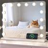 baklon Specchio Trucco con Luci, 58x43cm Hollywood Specchio Trucco con Luce 14 LED, Specchio da Tavolo con Controllo Tattile e 3 Modalità di Illuminazione - Vanity Mirror Make Up