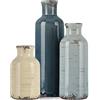 QIANLING Set Di 3 Vasi in Porcellana, Piccoli Vasi in Ceramica Multicolore Per Casa Colonica, Soggiorno, Tavolo Da Pranzo, Ingresso, Centrotavola Per Camino - Vaso invecchiato dipinto a mano in ceramica