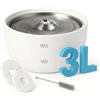 20ofJoy Fontanella per Gatti 3L con Coperchio in Acciaio Inox - Distributore d'Acqua Silenzioso per Gatti e Cani di Tutte le Taglie - LED Livello Acqua, Lavabile in Lavastoviglie - 2 Filtri + Spazzola Inclusi