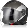 ORIGINE Casco Moto Jet Bluetooth Omologato ECE con Doppia Visiera