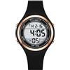 Dayllon Orologi per donne, orologio digitale da donna, impermeabile, orologio sportivo con cronometro, allarme retroilluminazione (Nero)
