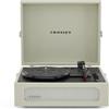 Crosley Voyager Giradischi con 2 altoparlanti, Bluetooth In & Out e AUX - Giradischi Vintage a 3 velocità - Per vinili da 7, 10 e 12 - Portatile con custodia integrata - Dune