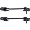 LIKERAINY Gancio per Cabina in Acciaio Inox 150 mm Serratura per Cancello Chiavistello Serratura della Porta Armadietto Finestra Capannone Giardino Recinzione Nero Confezione da 2 pezzi