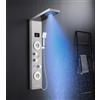 KINKIBOS Pannello doccia a torre con miscelatore, colonna doccia a 6 modalità con display a LED della temperatura pioggia e nebbia, 2 modalità di getto massaggiante, soffione e beccuccio per vasca da