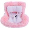 BOXOB Seggiolino di Sicurezza per Bambola da Auto, Divano Decorativo Rosa con Morbido Cuscino Peloso e Poggiatesta per Prese d'Aria Auto Decorazione Accessori Esporre Giocattoli di Peluche