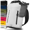 Nordlight Dry Bag Sacca Impermeabile + Custodia per Cellulare + Chiusura Arrotolabile, Tracolla | Zaino Impermeabile Sacca Stagna Borsa | Spiaggia, Canoa, SUP, Immersioni - Bianco, 20 Litri