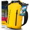 Nordlight Dry Bag Sacca Impermeabile + Custodia per Cellulare + Chiusura Arrotolabile, Tracolla | Zaino Impermeabile Sacca Stagna Borsa | Spiaggia, Canoa, SUP, Immersioni - Giallo, 30 Litri