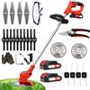 OUTIGO Decespugliatore Elettrico a Batteria, Tagliabordi a Batteria con 2 Batterie e 4 Tipi lame, Angolazione regolabili, Decespugliatore Per Il Taglio Di Giardini, Prati E Terreni