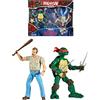 Bandai Action Figure Ufficiali 15 Cm Teenage Mutant Ninja Turtles X Stranger Things, Raf Vs Jim Hopper, P81192