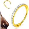 BodyBonita G23 CZ Titanio Piercing Naso - 16G Anelli per Setto Nasale Cerchio Clicker Cartilagine Orecchino per Donna Elica Rook Trago Conch Piercing Gioielli Anello Daith Oro 12mm 1.6mm