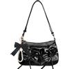 JeVenis Borsa a tracolla da donna, borsa hobo alla moda Y2K pochette in pelle verniciata carino fiocco borsa, Nero