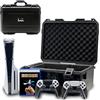 Luck&Link Custodia da viaggio Hard Shell compatibile con console PlayStation 5 Slim,controller, custodia PS5 SLIM con schiuma personalizzata per entrambe le edizioni standard e digitali (FOR PS5 SLIM (2023))