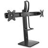 PureMounts PM-OFFICE-ST-02, Supporto per monitor per due schermi, 2x supporto per monitor da VESA 75x75 a VESA 100x100, regolabile in altezza in modo continuo, inclinabile, orientabile, rotante, nero