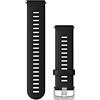 Garmin Cinturino Originale serie Venu 2, Forerunner 255, 745 e vivoactive 4, 22mm, Sgancio rapido, Silicone, Black & Silver