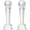 sourcing map Trofeo in cristallo con scatola, 22,9 x 7,1 cm, 2 pezzi, premio Earth Champions Award per scrivania, decorazione da tavolo, tornei sportivi, competizioni sportive, fermacarte, trasparente